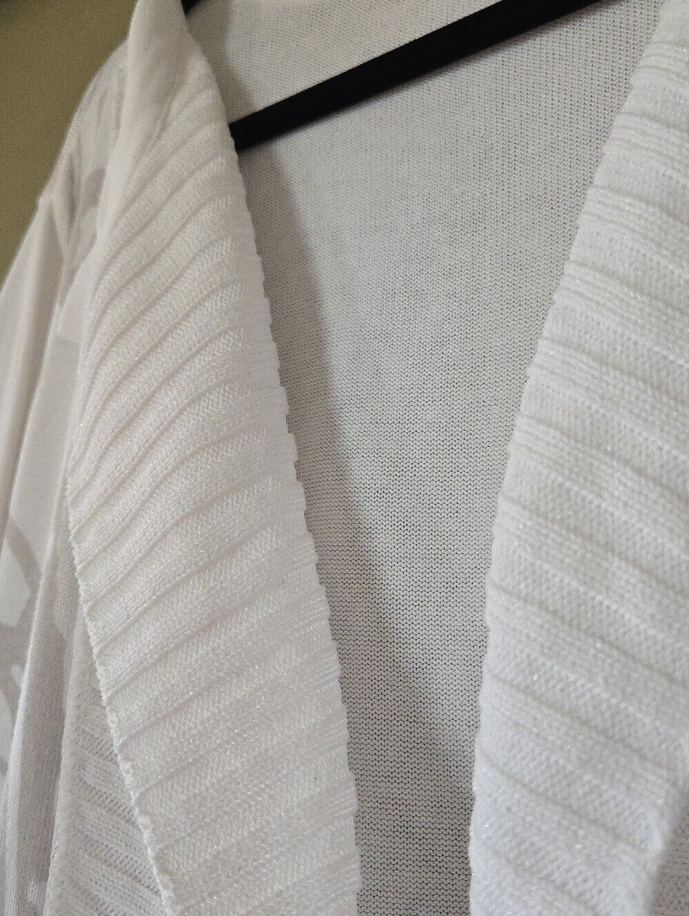 Crisca | White Asymmetrical Zip Knit Cardigan Jacket, Size M - Picture 5 of 8